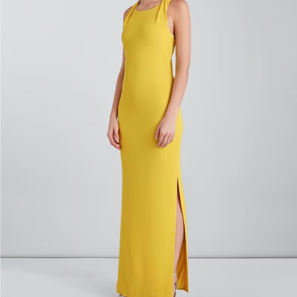 EUC Whistles Yellow Tie back maxi Dress (size US 6)